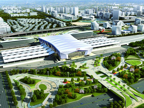 盐城高铁站（内装天花板、外墙3.0厚异型铝单板）